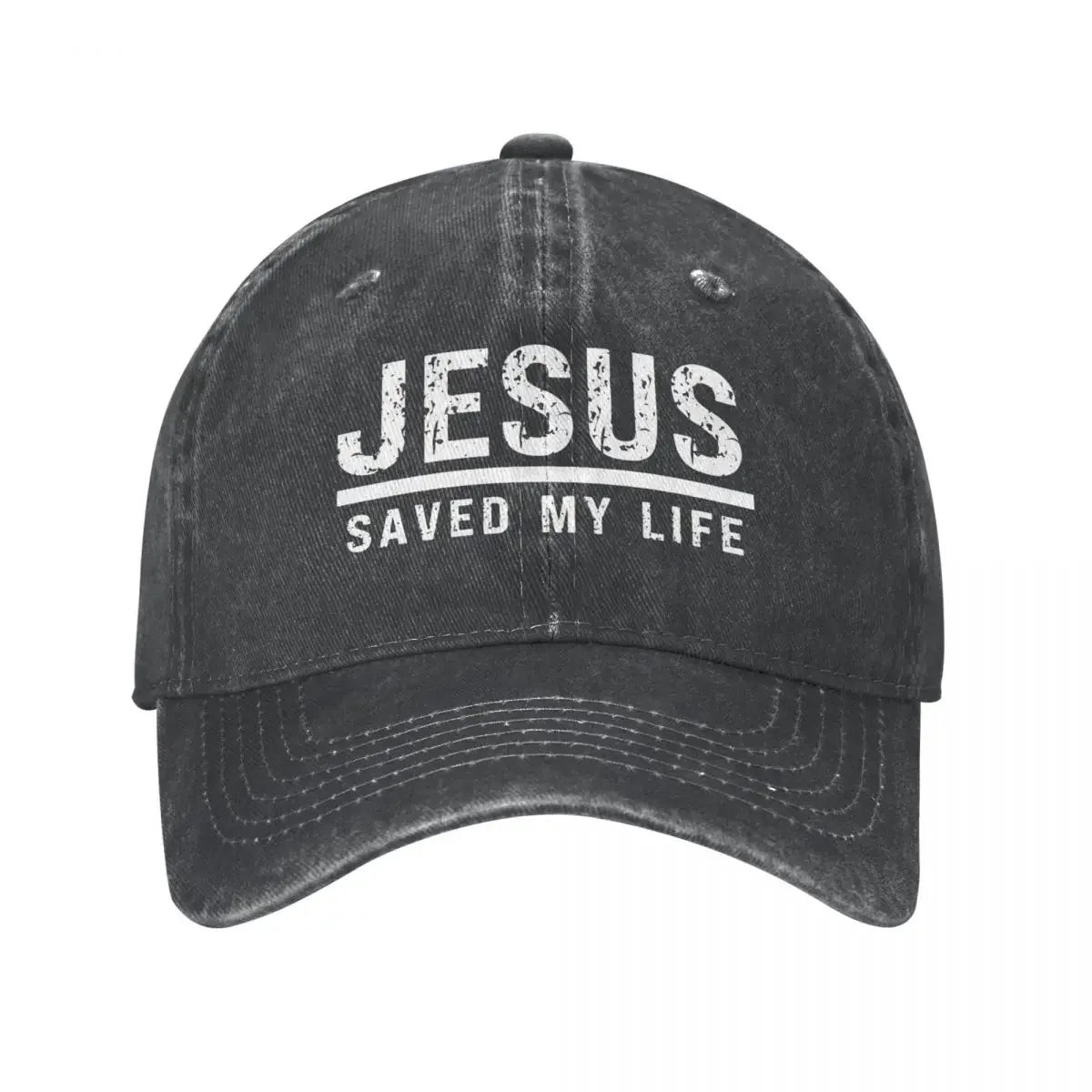 2023 New Casual Washed Cotton Jesus Saved My Life Christian Ponytail Baseball Cap Dad Spring Summer Snapback Hat Cap Hats