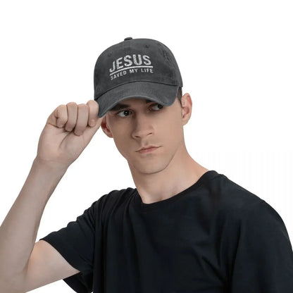 2023 New Casual Washed Cotton Jesus Saved My Life Christian Ponytail Baseball Cap Dad Spring Summer Snapback Hat Cap Hats