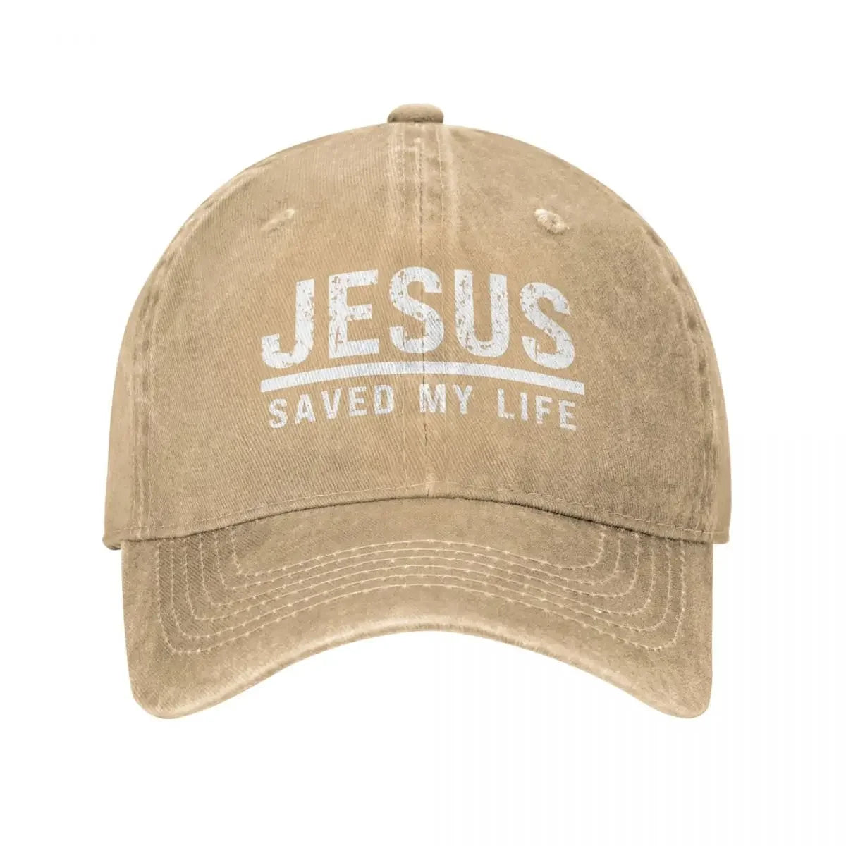 2023 New Casual Washed Cotton Jesus Saved My Life Christian Ponytail Baseball Cap Dad Spring Summer Snapback Hat Cap Hats