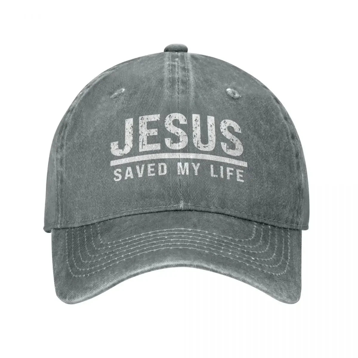 2023 New Casual Washed Cotton Jesus Saved My Life Christian Ponytail Baseball Cap Dad Spring Summer Snapback Hat Cap Hats