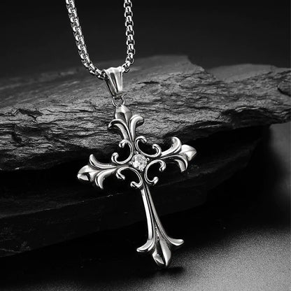 CZ Stone Cross Necklace