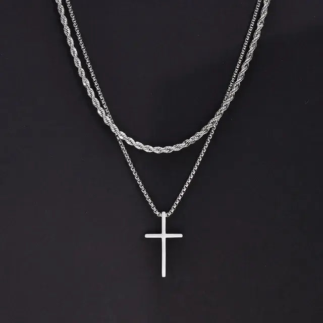 Vnox Stainless Steel Cross Pendant Necklace