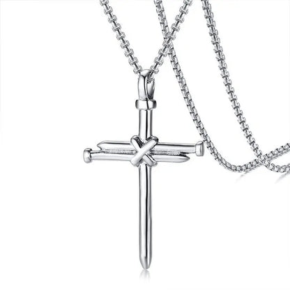 Punk Style Titanium Steel Cross Pendant Necklace - Wholesale